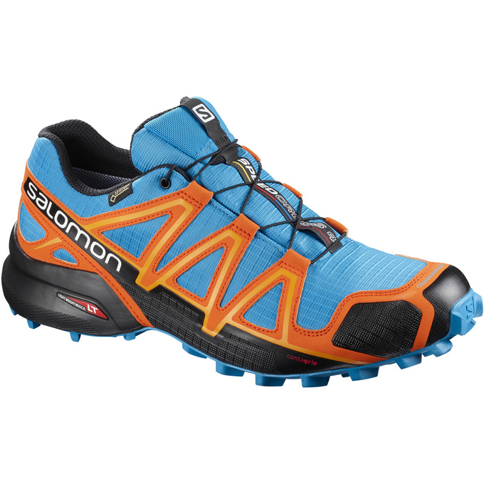 SALOMON UK SPEEDCROSS 4 GTX® - Mens Trail Running Shoes Blue/Orange/Black,HVRT74865